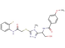 N-{1-[5-({2-[(2-fluorophenyl)amino]-2-oxoethyl}thio)-4-methyl-4H-1,2,4-triazol-3-yl]-2-hydroxyethyl}-4-methoxybenzamide