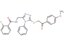 2-fluoro-N-[(5-{[2-(4-methoxyphenyl)-2-oxoethyl]thio}-4-phenyl-4H-1,2,4-triazol-3-yl)methyl]benzamide