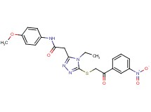 2-(4-ethyl-5-{[2-(3-nitrophenyl)-2-oxoethyl]thio}-4H-1,2,4-triazol-3-yl)-N-(4-methoxyphenyl)acetamide