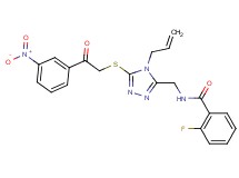N-[(4-allyl-5-{[2-(3-nitrophenyl)-2-oxoethyl]thio}-4H-1,2,4-triazol-3-yl)methyl]-2-fluorobenzamide