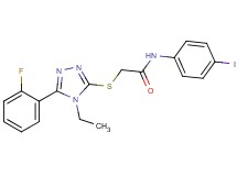 2-{[4-ethyl-5-(2-fluorophenyl)-4H-1,2,4-triazol-3-yl]thio}-N-(4-iodophenyl)acetamide