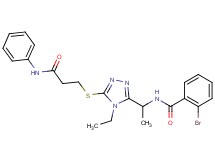 N-(1-{5-[(3-anilino-3-oxopropyl)thio]-4-ethyl-4H-1,2,4-triazol-3-yl}ethyl)-2-bromobenzamide