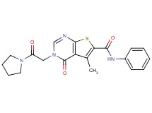 5-methyl-4-oxo-3-[2-oxo-2-(1-pyrrolidinyl)ethyl]-N-phenyl-3,4-dihydrothieno[2,3-d]pyrimidine-6-carboxamide