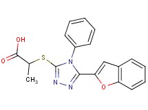 2-{[5-(1-benzofuran-2-yl)-4-phenyl-4H-1,2,4-triazol-3-yl]thio}propanoic acid