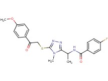 4-fluoro-N-[1-(5-{[2-(4-methoxyphenyl)-2-oxoethyl]thio}-4-methyl-4H-1,2,4-triazol-3-yl)ethyl]benzamide