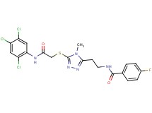 4-fluoro-N-{2-[4-methyl-5-({2-oxo-2-[(2,4,5-trichlorophenyl)amino]ethyl}thio)-4H-1,2,4-triazol-3-yl]ethyl}benzamide