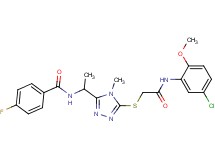 N-{1-[5-({2-[(5-chloro-2-methoxyphenyl)amino]-2-oxoethyl}thio)-4-methyl-4H-1,2,4-triazol-3-yl]ethyl}-4-fluorobenzamide