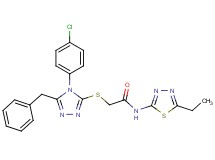 2-{[5-benzyl-4-(4-chlorophenyl)-4H-1,2,4-triazol-3-yl]thio}-N-(5-ethyl-1,3,4-thiadiazol-2-yl)acetamide