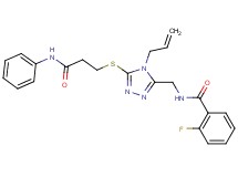 N-({4-allyl-5-[(3-anilino-3-oxopropyl)thio]-4H-1,2,4-triazol-3-yl}methyl)-2-fluorobenzamide