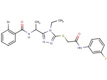 2-bromo-N-{1-[4-ethyl-5-({2-[(3-fluorophenyl)amino]-2-oxoethyl}thio)-4H-1,2,4-triazol-3-yl]ethyl}benzamide