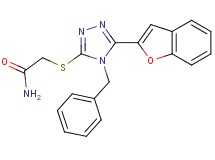 2-{[5-(1-benzofuran-2-yl)-4-benzyl-4H-1,2,4-triazol-3-yl]thio}acetamide