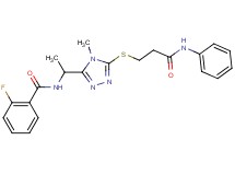 N-(1-{5-[(3-anilino-3-oxopropyl)thio]-4-methyl-4H-1,2,4-triazol-3-yl}ethyl)-2-fluorobenzamide