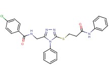 N-({5-[(3-anilino-3-oxopropyl)thio]-4-phenyl-4H-1,2,4-triazol-3-yl}methyl)-4-chlorobenzamide