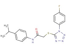 2-{[1-(4-fluorophenyl)-1H-tetrazol-5-yl]thio}-N-(4-isopropylphenyl)acetamide