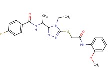 N-{1-[4-ethyl-5-({2-[(2-methoxyphenyl)amino]-2-oxoethyl}thio)-4H-1,2,4-triazol-3-yl]ethyl}-4-fluorobenzamide