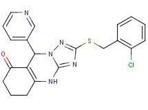2-[(2-chlorobenzyl)thio]-9-(3-pyridinyl)-5,6,7,9-tetrahydro[1,2,4]triazolo[5,1-b]quinazolin-8(4H)-one