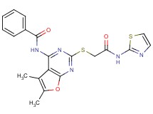 N-(5,6-dimethyl-2-{[2-oxo-2-(1,3-thiazol-2-ylamino)ethyl]thio}furo[2,3-d]pyrimidin-4-yl)benzamide