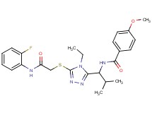 N-{1-[4-ethyl-5-({2-[(2-fluorophenyl)amino]-2-oxoethyl}thio)-4H-1,2,4-triazol-3-yl]-2-methylpropyl}-4-methoxybenzamide