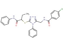 N-[(5-{[1-(anilinocarbonyl)propyl]thio}-4-phenyl-4H-1,2,4-triazol-3-yl)methyl]-4-chlorobenzamide