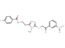 4-fluoro-N-[2-(4-methyl-5-{[2-(3-nitrophenyl)-2-oxoethyl]thio}-4H-1,2,4-triazol-3-yl)ethyl]benzamide