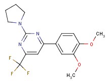 4-(3,4-dimethoxyphenyl)-2-(1-pyrrolidinyl)-6-(trifluoromethyl)pyrimidine