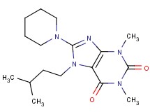 1,3-dimethyl-7-(3-methylbutyl)-8-(1-piperidinyl)-3,7-dihydro-1H-purine-2,6-dione