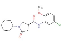 N-(5-chloro-2-methoxyphenyl)-1-cyclohexyl-5-oxo-3-pyrrolidinecarboxamide