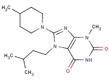 3-methyl-7-(3-methylbutyl)-8-(4-methyl-1-piperidinyl)-3,7-dihydro-1H-purine-2,6-dione