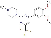 4-(3,4-dimethoxyphenyl)-2-(4-methyl-1-piperazinyl)-6-(trifluoromethyl)pyrimidine