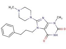 3-methyl-8-(4-methyl-1-piperazinyl)-7-(3-phenylpropyl)-3,7-dihydro-1H-purine-2,6-dione