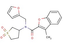 N-(1,1-dioxidotetrahydro-3-thienyl)-N-(2-furylmethyl)-3-methyl-1-benzofuran-2-carboxamide