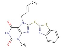 8-(1,3-benzothiazol-2-ylthio)-7-(2-buten-1-yl)-3-methyl-3,7-dihydro-1H-purine-2,6-dione