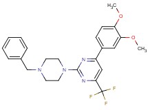 2-(4-benzyl-1-piperazinyl)-4-(3,4-dimethoxyphenyl)-6-(trifluoromethyl)pyrimidine
