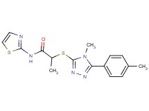 2-{[4-methyl-5-(4-methylphenyl)-4H-1,2,4-triazol-3-yl]thio}-N-1,3-thiazol-2-ylpropanamide