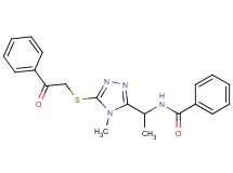 N-(1-{4-methyl-5-[(2-oxo-2-phenylethyl)thio]-4H-1,2,4-triazol-3-yl}ethyl)benzamide