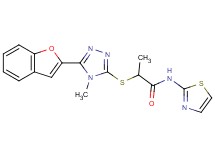 2-{[5-(1-benzofuran-2-yl)-4-methyl-4H-1,2,4-triazol-3-yl]thio}-N-1,3-thiazol-2-ylpropanamide