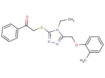2-({4-ethyl-5-[(2-methylphenoxy)methyl]-4H-1,2,4-triazol-3-yl}thio)-1-phenylethanone