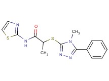 2-[(4-methyl-5-phenyl-4H-1,2,4-triazol-3-yl)thio]-N-1,3-thiazol-2-ylpropanamide
