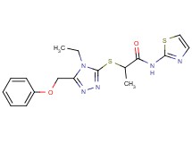 2-{[4-ethyl-5-(phenoxymethyl)-4H-1,2,4-triazol-3-yl]thio}-N-1,3-thiazol-2-ylpropanamide