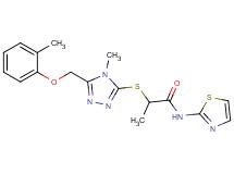 2-({4-methyl-5-[(2-methylphenoxy)methyl]-4H-1,2,4-triazol-3-yl}thio)-N-1,3-thiazol-2-ylpropanamide