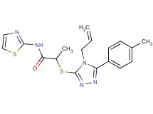 2-{[4-allyl-5-(4-methylphenyl)-4H-1,2,4-triazol-3-yl]thio}-N-1,3-thiazol-2-ylpropanamide