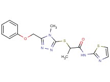 2-{[4-methyl-5-(phenoxymethyl)-4H-1,2,4-triazol-3-yl]thio}-N-1,3-thiazol-2-ylpropanamide