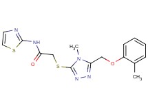 2-({4-methyl-5-[(2-methylphenoxy)methyl]-4H-1,2,4-triazol-3-yl}thio)-N-1,3-thiazol-2-ylacetamide