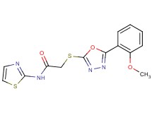 2-{[5-(2-methoxyphenyl)-1,3,4-oxadiazol-2-yl]thio}-N-1,3-thiazol-2-ylacetamide