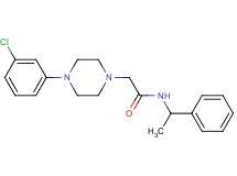2-[4-(3-chlorophenyl)-1-piperazinyl]-N-(1-phenylethyl)acetamide