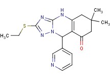 2-(ethylthio)-6,6-dimethyl-9-(3-pyridinyl)-5,6,7,9-tetrahydro[1,2,4]triazolo[5,1-b]quinazolin-8(4H)-one