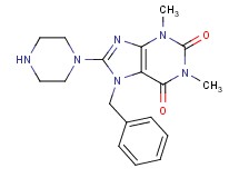 7-benzyl-1,3-dimethyl-8-(1-piperazinyl)-3,7-dihydro-1H-purine-2,6-dione