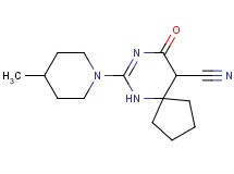 7-(4-methyl-1-piperidinyl)-9-oxo-6,8-diazaspiro[4.5]dec-7-ene-10-carbonitrile