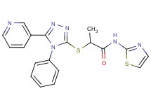2-{[4-phenyl-5-(3-pyridinyl)-4H-1,2,4-triazol-3-yl]thio}-N-1,3-thiazol-2-ylpropanamide