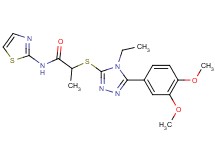 2-{[5-(3,4-dimethoxyphenyl)-4-ethyl-4H-1,2,4-triazol-3-yl]thio}-N-1,3-thiazol-2-ylpropanamide